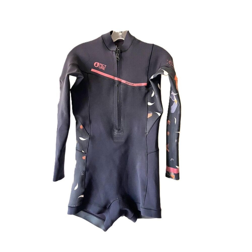 Picture Organic Eicoprene 2.2mm Springsuit Wetsuit Womens L Floral Long Sleeve